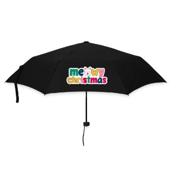 Katzenweihnachten – Miau-Weihnachten - Regenschirm (klein) - Schwarz - Vorne