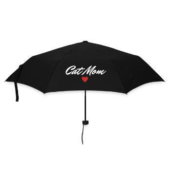 Cat mom Cat lover Geschenkidee - Regenschirm (klein) - Schwarz - Vorne