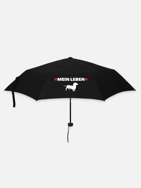 Dackel Dachshund Hund Hundemensch Geschenkidee - Regenschirm (klein) - Schwarz