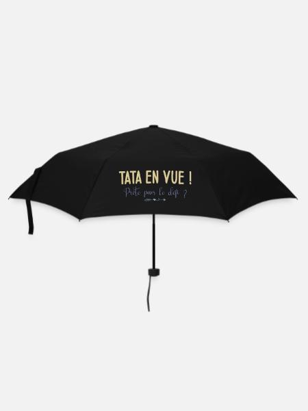 Tata en vue ! Prête pour le défi ? Cadeau Annonce - Parapluie standard - noir