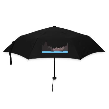 mysterious landscape with mountains and lake - Umbrella (small) - black - Front