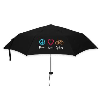 Frieden Liebe Radfahren - Regenschirm (klein) - Schwarz - Vorne