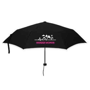 Herzschlag Wander Woman Berge Frauen - Regenschirm (klein) - Schwarz - Vorne