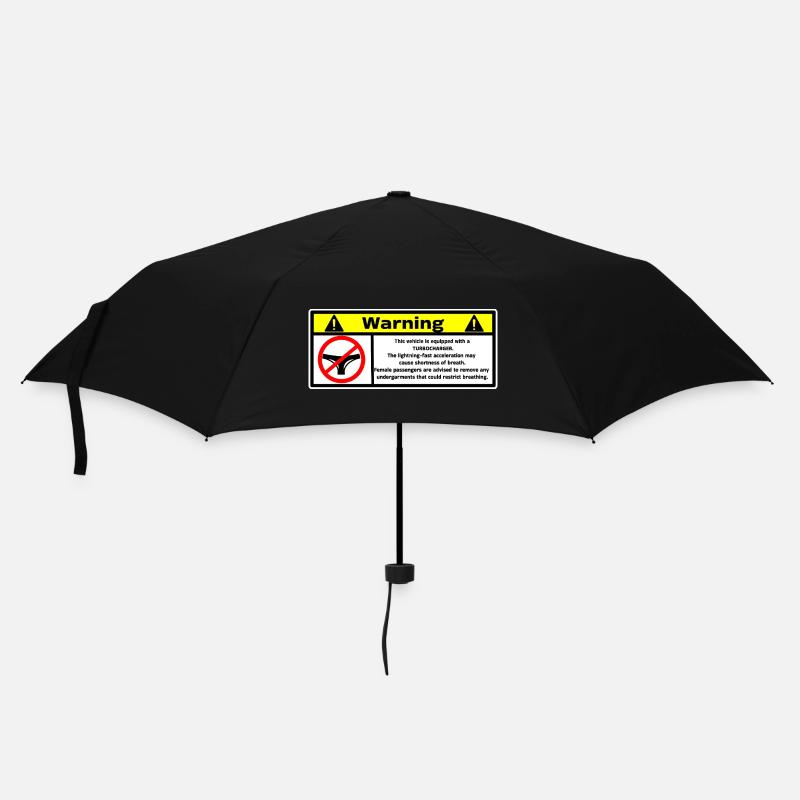 Warnung - Regenschirm (klein) - Schwarz