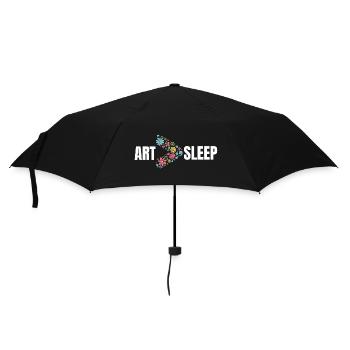 Blumenkunst > Schlaf – Lustiger Künstler T-Shirt - Regenschirm (klein) - Schwarz - Vorne