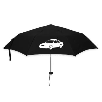 US Police Car Auto Silhouette Vector - Umbrella (small) - black - Front