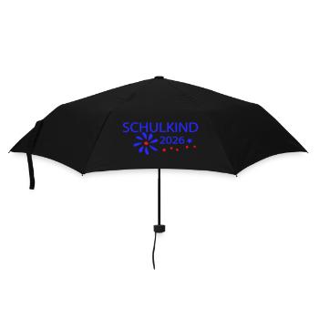 Schulkind 2026 - Regenschirm (klein) - Schwarz - Vorne