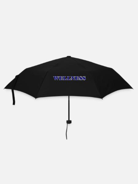Eleganter Wellness Schriftzug - Regenschirm (klein) - Schwarz