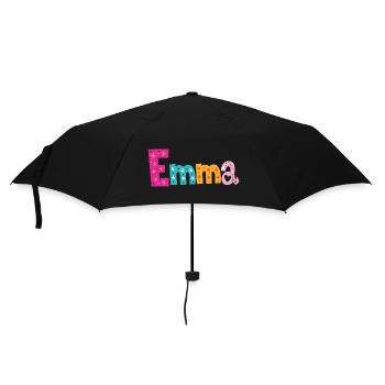 Personalisierter Emma-Name - Regenschirm (klein) - Schwarz - Vorne