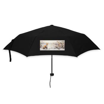 Fox Landscape Snow - Umbrella (small) - black - Front