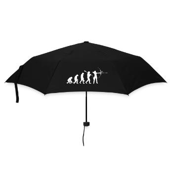 Evolution der Bogenschießfrau Bogenjägerin Sportgeschenk - Regenschirm (klein) - Schwarz - Vorne