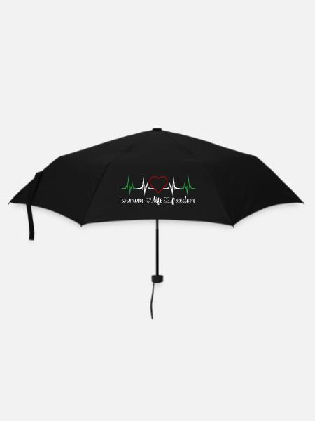 Woman Life Freedom Herzschlag Frauenrechte Iran - Regenschirm (klein) - Schwarz