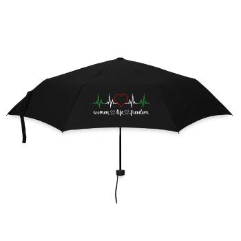 Women Life Freedom Herzschlag Frauenrechte Iran - Regenschirm (klein) - Schwarz - Vorne
