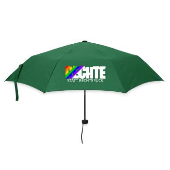 Menschenrechte statt Rechtsruck - Regenbogen - Regenschirm (klein) - Flaschengrün - Vorne