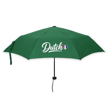 Écriture néerlandaise avec cœur de drapeau Éventail patriotique - Parapluie standard - vert bouteille - Devant