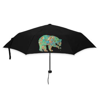 bear with snowdrop e 4 - Umbrella (small) - black - Front