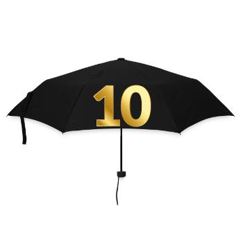 10 Jubiläum Geburtstag Ehrentag Geschenk Jahrestag - Regenschirm (klein) - Schwarz - Vorne