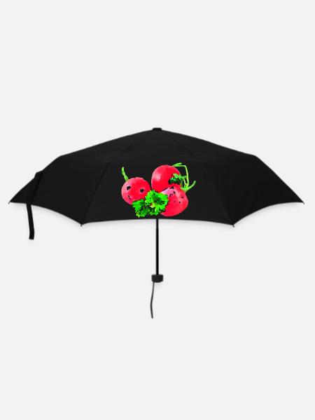 radieschen gemüse speise - Regenschirm (klein) - Schwarz