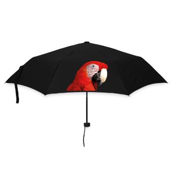 Roter Ara - Regenschirm (klein) - Schwarz - Vorne