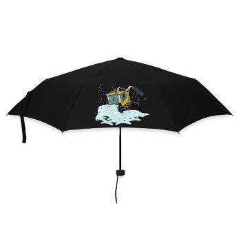 gelbe Schneeschaufel - Regenschirm (klein) - Schwarz - Vorne