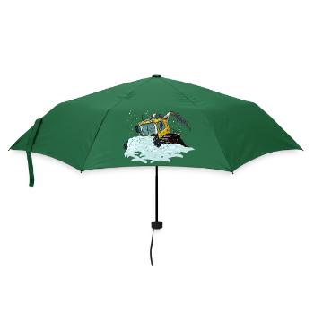 gelbe Schneeschaufel - Regenschirm (klein) - Flaschengrün - Vorne