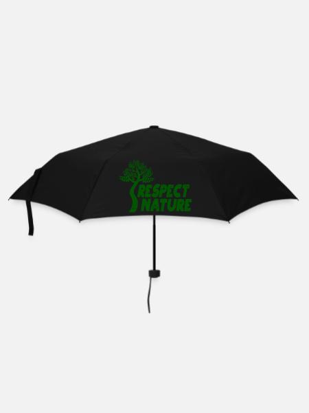 Respect Nature - Regenschirm (klein) - Schwarz