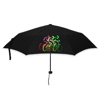 Bike Race red yellow green - Umbrella (small) - black - Front