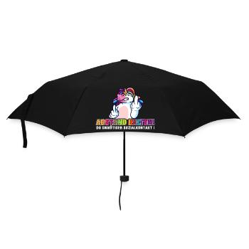 Aus dem Weg du unnötiger Sozialkontakt Einhorn - Regenschirm (klein) - Schwarz - Vorne