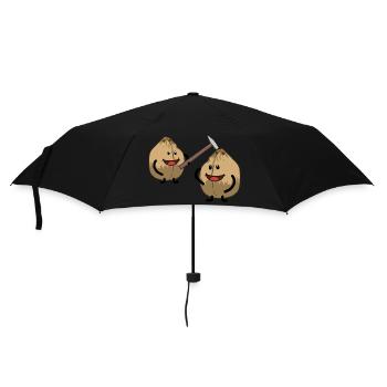 Kokosnuss Nuss Nüsse knacken Hammer Fantasy - Regenschirm (klein) - Schwarz - Vorne