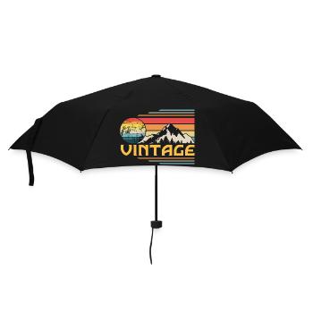 Retro Vintage Sunset - Umbrella (small) - black - Front