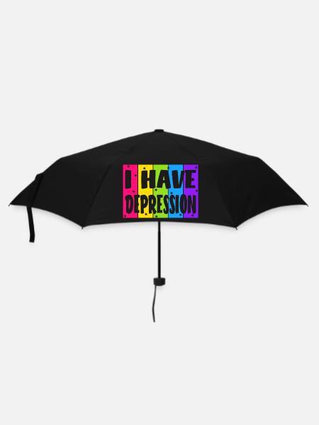 Ich habe Depressionen - Regenschirm (klein) - Schwarz