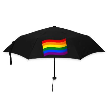 RAINBOW FLAG gay pride LGBT LGBTQ Liebe ist Liebe - Regenschirm (klein) - Schwarz - Vorne