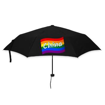 Gay Pride Chine Drapeau arc-en-ciel chinois LGBT LGBTQ pr - Parapluie standard - noir - Devant