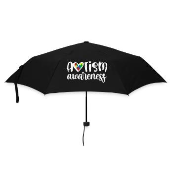 AUTISMUS BEWUSSTSEIN HERZ LIEBE BEHINDERT SPRÜCHE - Regenschirm (klein) - Schwarz - Vorne