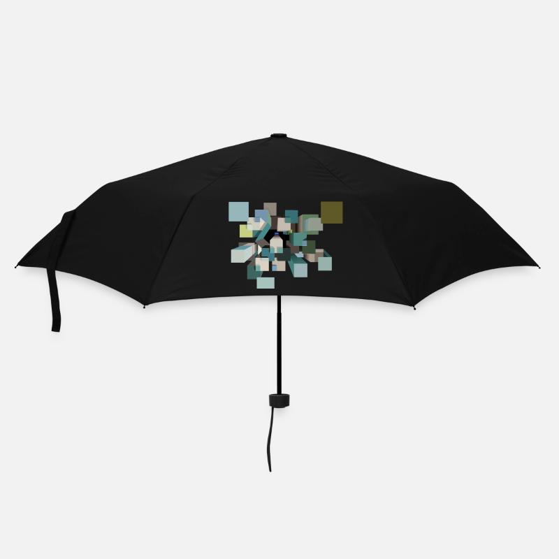 Psychedelische Würfel - Regenschirm (klein) - Schwarz