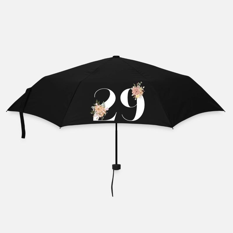 29e anniversaire fleuris (Cadeau de 29 ans) - Parapluie standard - noir