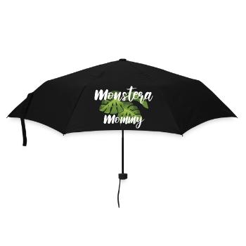 Monstera Mommy Pflanzenmama Pflanzen Geschenk - Regenschirm (klein) - Schwarz - Vorne
