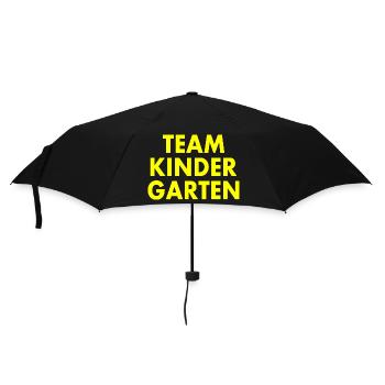 Team kindergarten - Regenschirm (klein) - Schwarz - Vorne