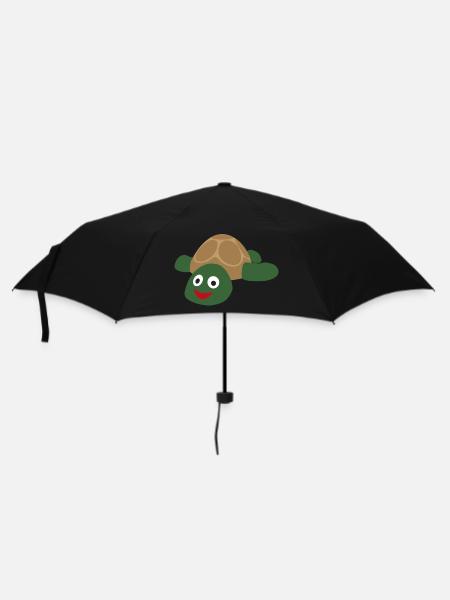 Tortue mignonne mignonne et joyeuse - Parapluie standard - noir