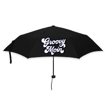 Groovy Moin | Farben änderbar - Regenschirm (klein) - Schwarz - Vorne