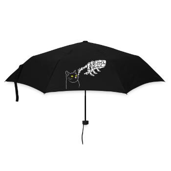 Halloween Katze Hexe - Regenschirm (klein) - Schwarz - Vorne