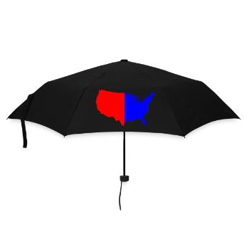 Usa Rouge Bleu Carte Silhouette - Parapluie standard - noir - Devant