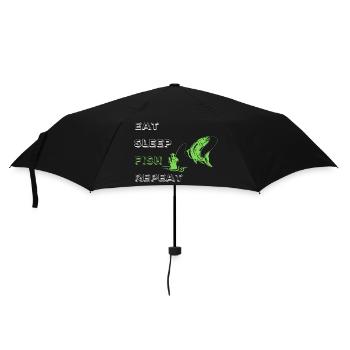 Eat Sleep Fish Repeat - Regenschirm (klein) - Schwarz - Vorne