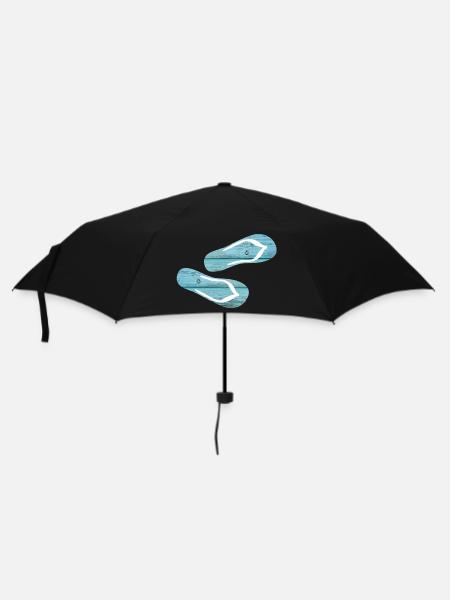 Latschen Flip Flops Urlaub Holz Bretter cool - Regenschirm (klein) - Schwarz