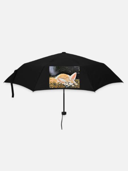 RestingDesertFox - Regenschirm (klein) - Schwarz