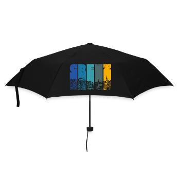 Ostthüringen Merch - Greiz Silhouette - Regenschirm (klein) - Schwarz - Vorne