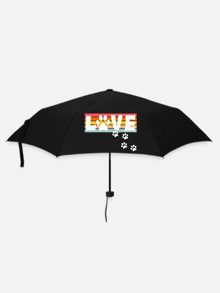 Hunde Liebe - Regenschirm (klein) - Schwarz