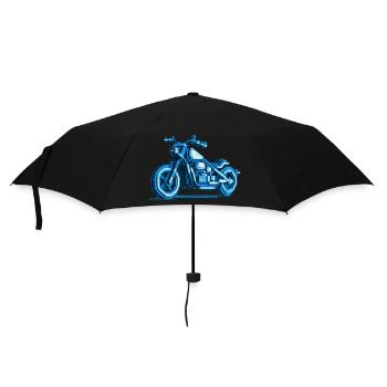 MotorradChopper in schöner 8 Bit Pixelgrafik - Regenschirm (klein) - Schwarz - Vorne