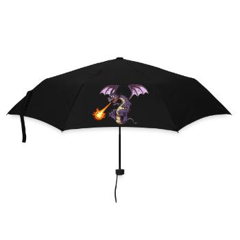 Wütender Drache - Regenschirm (klein) - Schwarz - Vorne