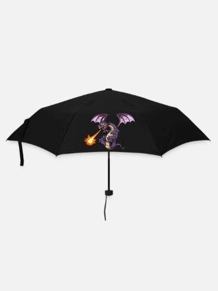 Wütender Drache - Regenschirm (klein) - Schwarz